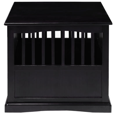 Casual Home Pet Crate End Table w/ Lockable Latch for Medium Sized Pets, Black - VMInnovations