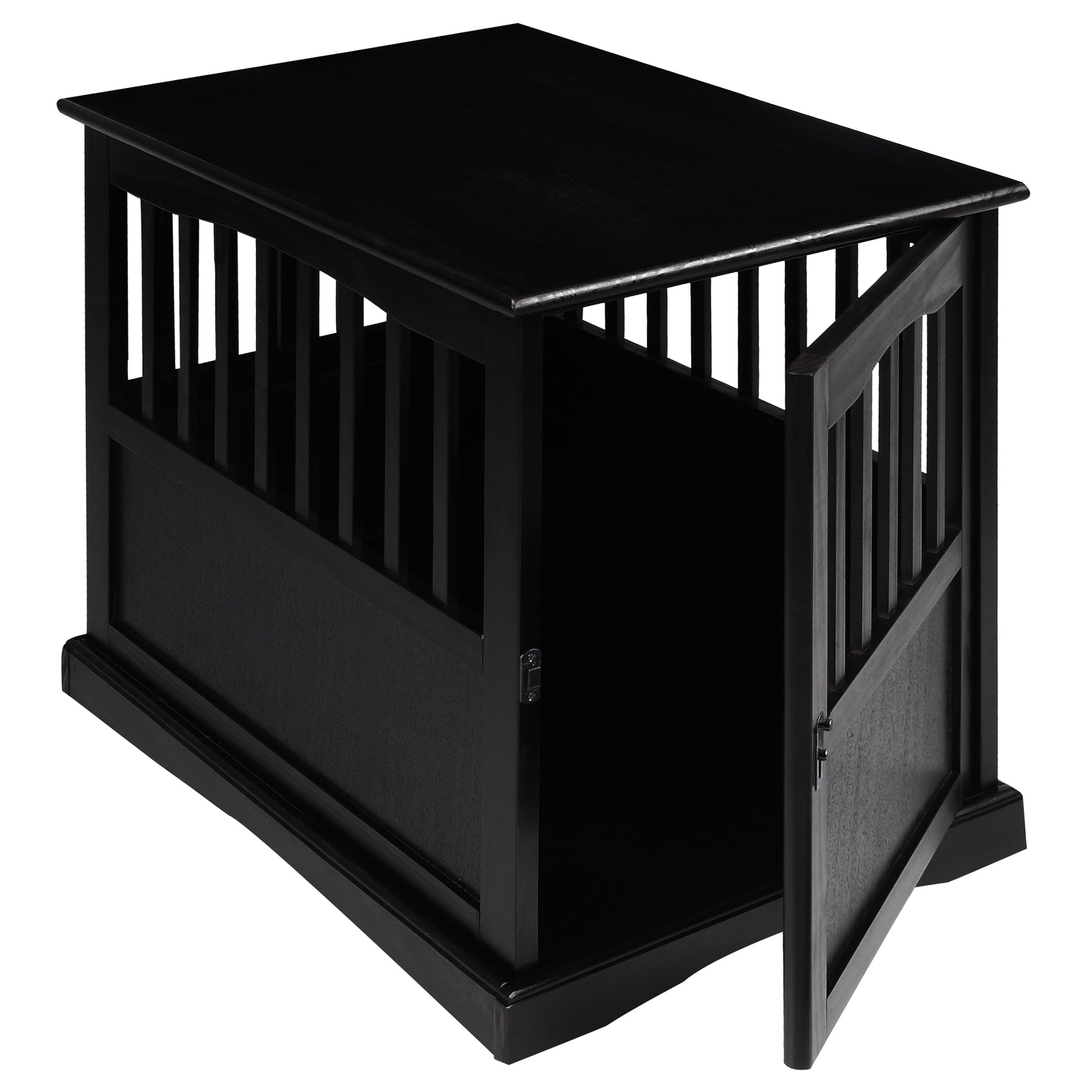 Casual Home Pet Crate End Table w/ Lockable Latch for Medium Sized Pets, Black - VMInnovations