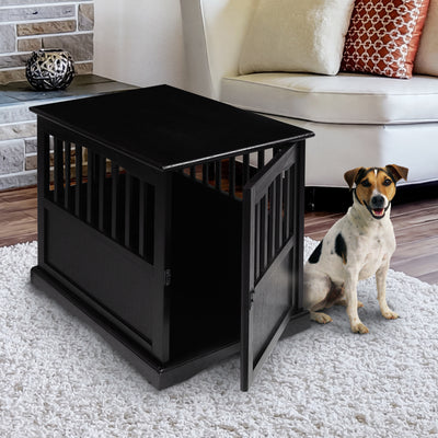 Casual Home Pet Crate End Table w/ Latch for Medium Sized Pets, Black (Open Box)