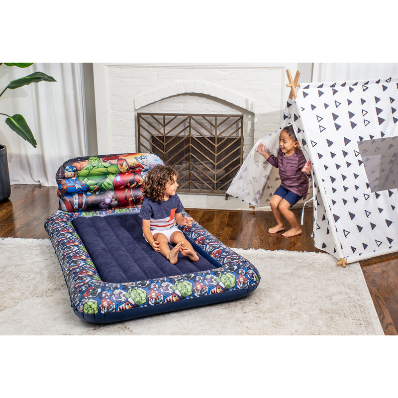 Living iQ Kids Blow Up Air Bed Mattress with Headboard and Pump - VMInnovations
