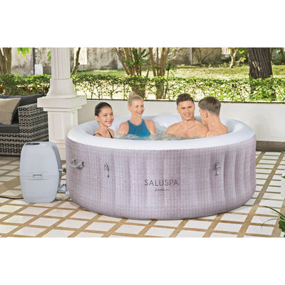 Bestway SaluSpa Cancun 71x26" 4 Person Inflatable Hot Tub w/ Balancing Chemicals