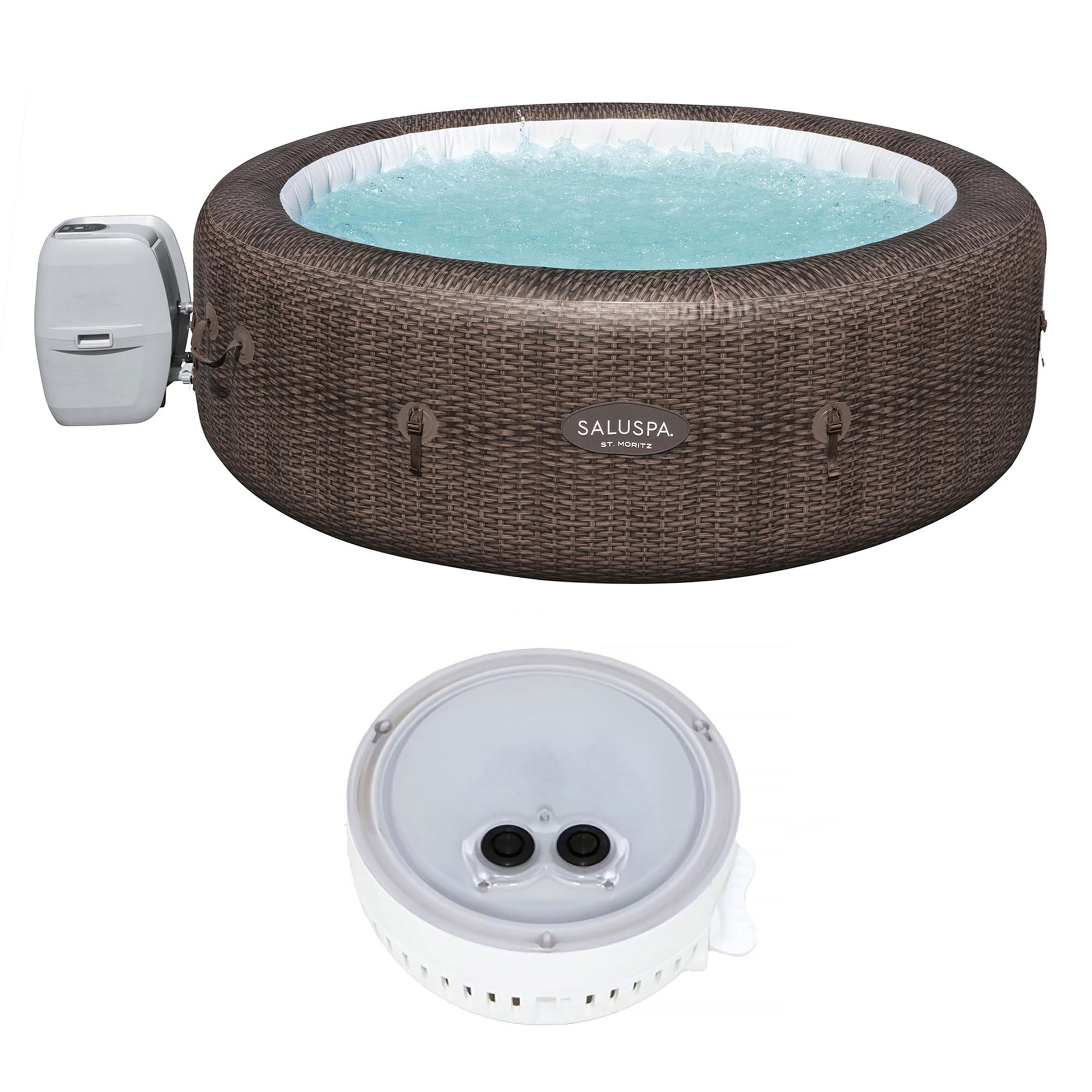 Bestway SaluSpa St Moritz Hot Tub and PureSpa Multi-Colored LED Spa Light