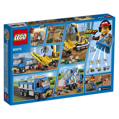 LEGO® CITY® Demolition Excavator and Truck Construction Site Playset | 60075