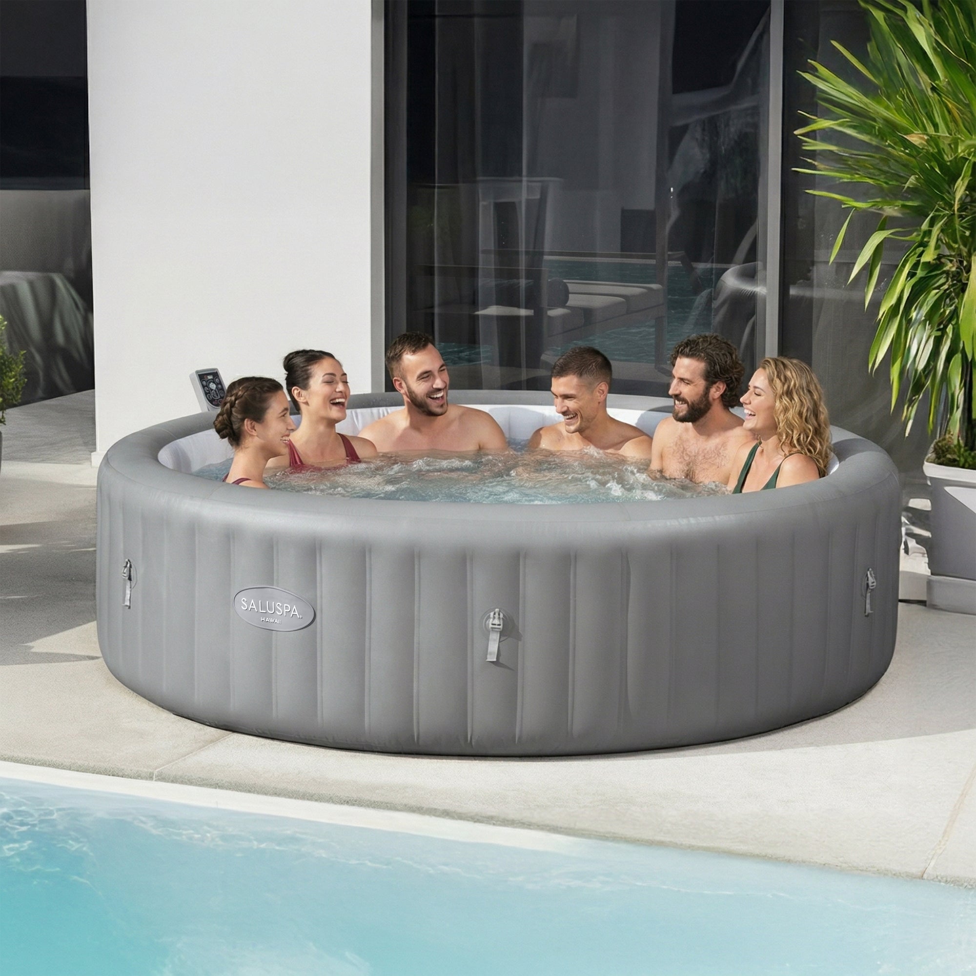 Bestway SaluSpa Hawaii Smart AirJet Inflatable Hot Tub with EnergySense Cover - VMInnovations