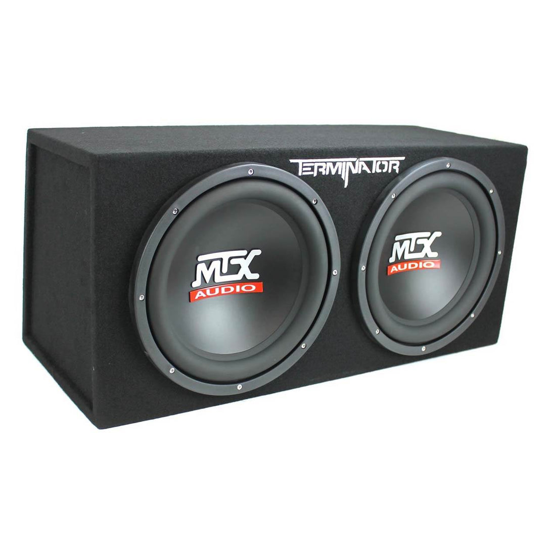 MTX TNE212D 12" 1200W Dual Loaded Car Subwoofer and Boss 1100W Amplifier w/  Kit