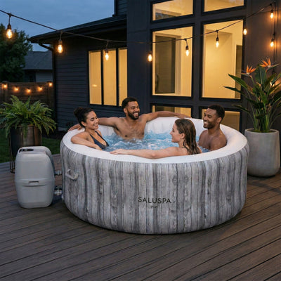 Bestway SaluSpa Fiji AirJet Inflatable Hot Tub w/EnergySense Cover, Grey (Used)
