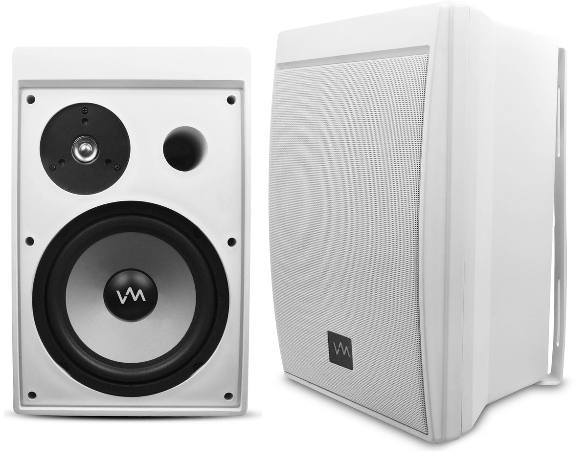 Bluetooth Outdoor PA Speakers - 2) VM Audio 8" Speakers  + Pyle 2000BT Amplifier
