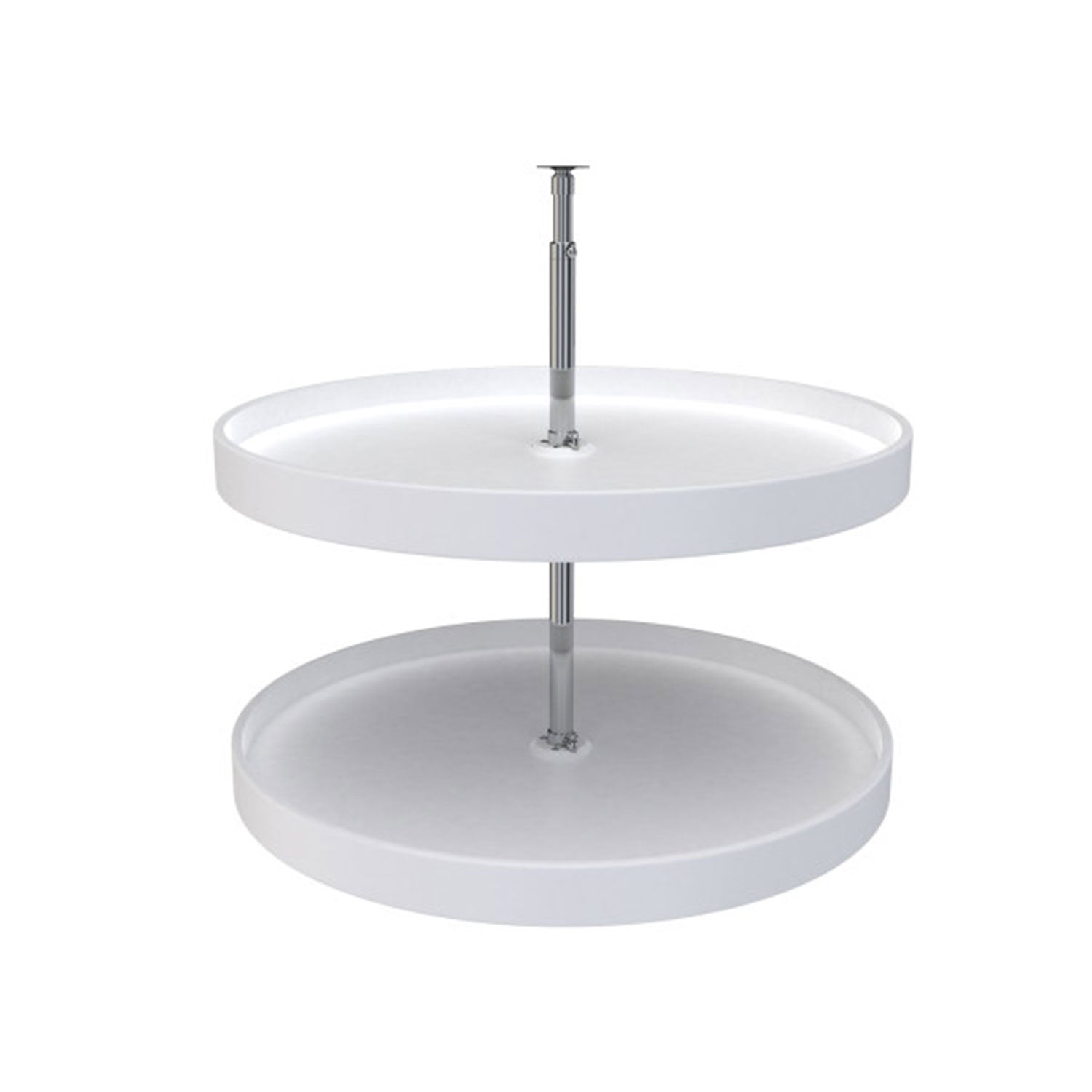 Rev-A-Shelf 6012-28-11-52 28 Inch White Polymer Full Circle 2 Shelf Lazy Susan