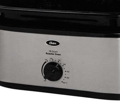 Oster 24LB Turkey Roaster Oven with High Dome 18-Quart, Stainless Steel - Dented