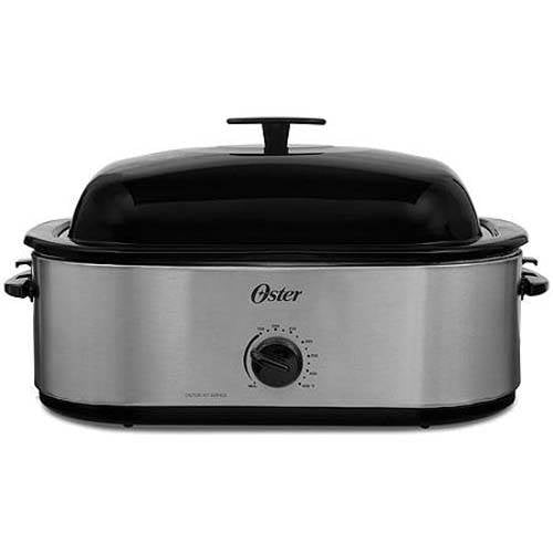 Oster 24LB Turkey Roaster Oven with High Dome 18-Quart, Stainless Steel - Dented