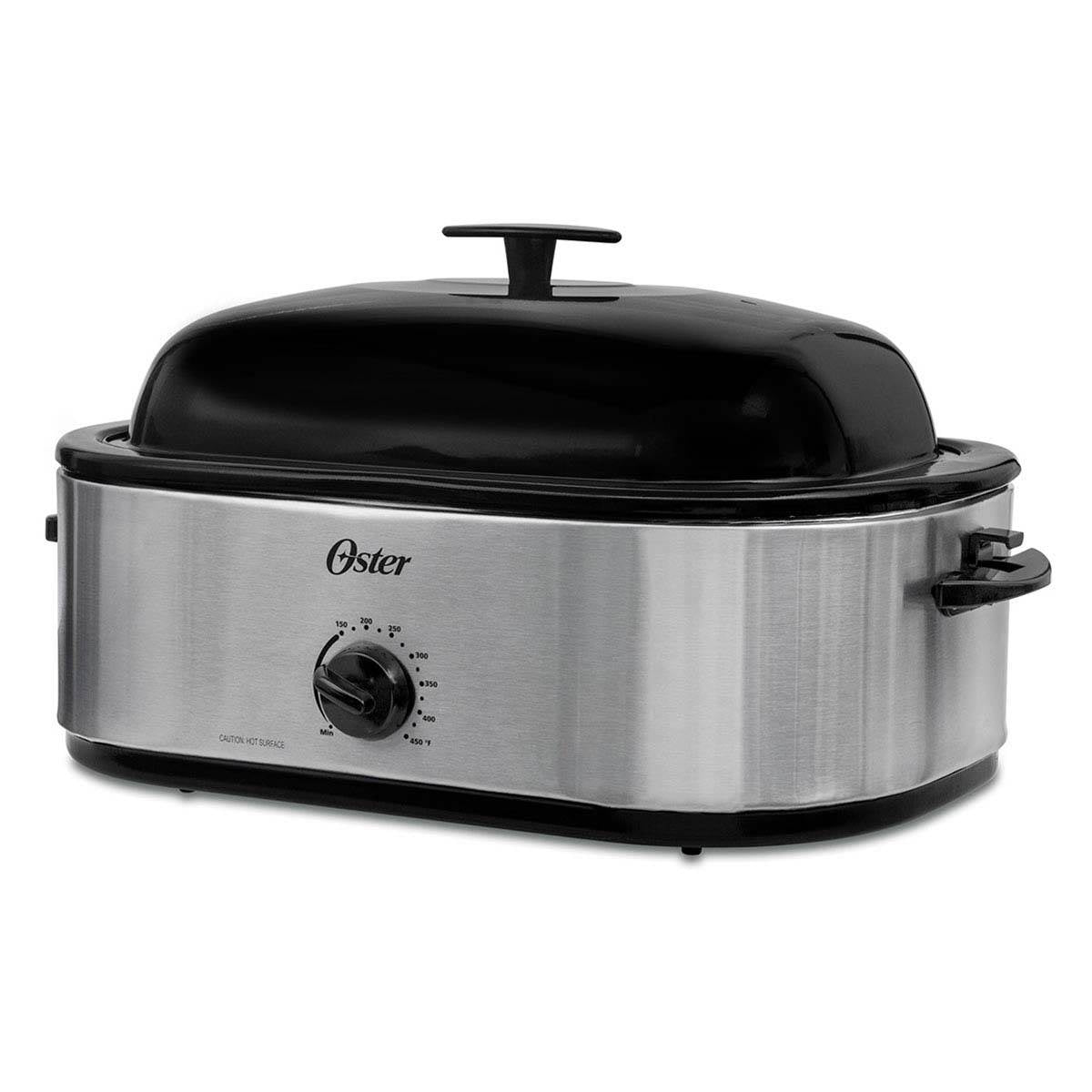 Oster 24LB Turkey Roaster Oven with High Dome 18-Quart, Stainless Steel - Dented