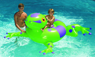 Swimline 90623 Pool Kids Inflatable Rideable Frog Float 74" w/ 110V Air Pump