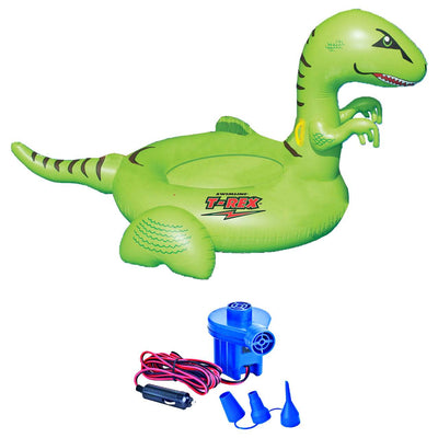 Swimline 90624 Pool Kids Giant Dinosaur Inflatable Float Toy w/ 12 Volt Air Pump - VMInnovations