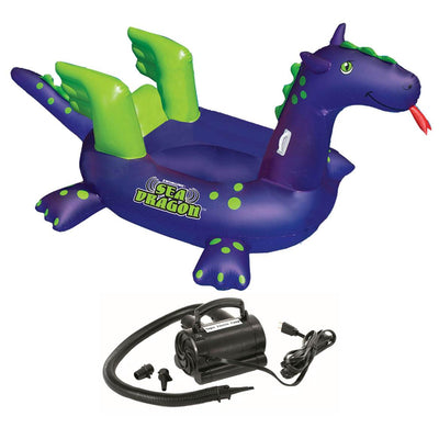 Swimline 90625 Pool Kids Giant Sea Dragon Inflatable Float Toy w/ 110V Air Pump
