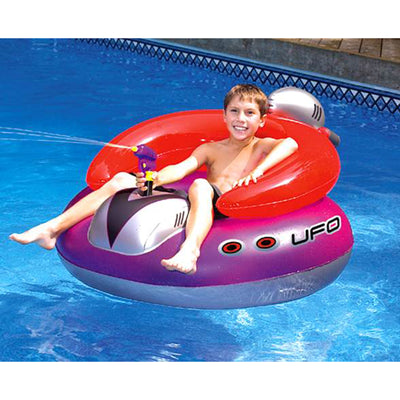 Swimline 9078 Pool UFO Squirter Inflatable Lounge Chair w/ 110V Air Pump