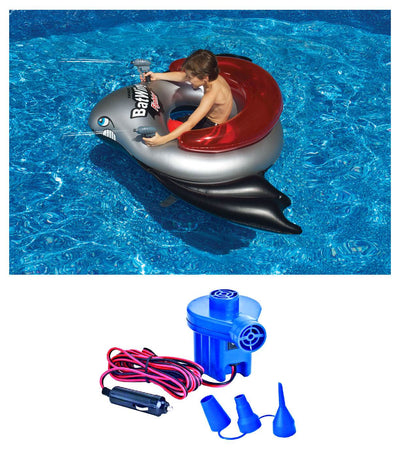 NEW Swimline Red BatWing Fighter Inflatable Tube Squirt Blaster w/ Air Pump