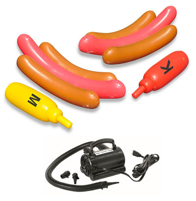 NEW Swimline 90842 Kids Hot Dog Battle Pool Inflatable Float w/ 110V Air Pump