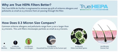 Claritin True HEPA Permanent Filter Tower Air Purifier, 20-Inch, White-Used