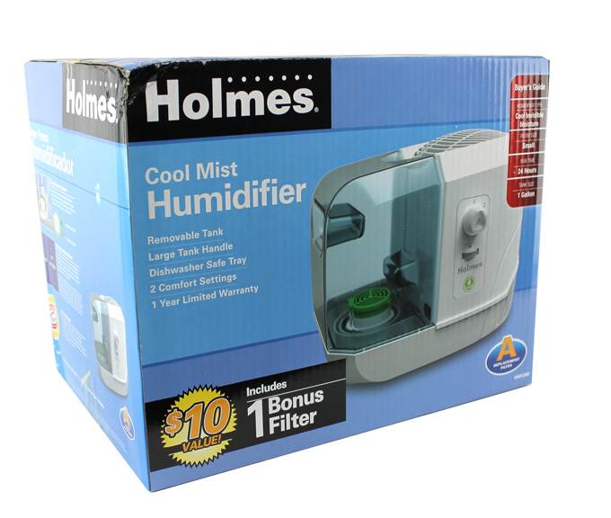 Holmes HM1300 2 Speed Cool Mist Humidifier 1 Gal. Tank Antimicrobial - Open Box