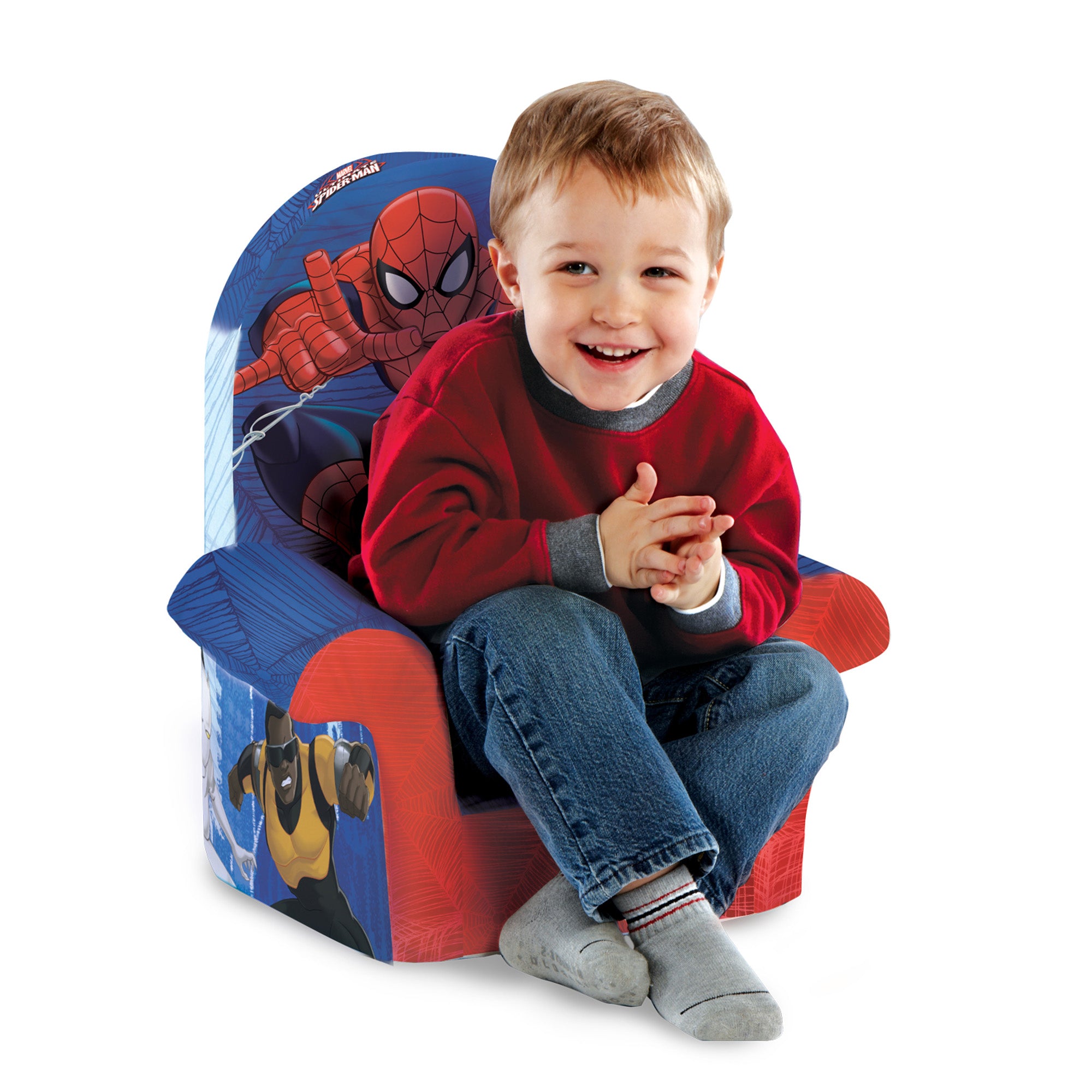 Marshmallow Furniture Comfy Foam Toddler Couch & Chair Package, Spider-Man