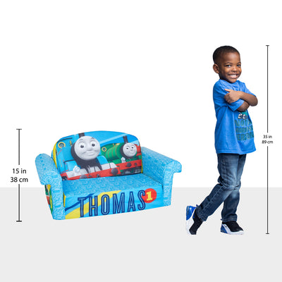 Marshmallow Furniture 2-in-1 Flip Open Couch Bed Kid's Furniture, Thomas Train