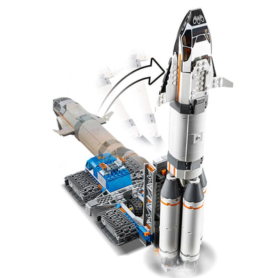 LEGO City Rocket Assembly & Transport Building Kit w/ 7 Minifigures (For Parts)