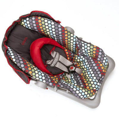 Cosco Light N Comfy DX Baby Infant Car Seat - Rainbow Dots | IC207DCD - Open Box