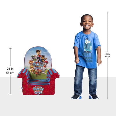 Marshmallow Furniture Comfortable Foam Toddler Kid's High Back Chair, Paw Patrol