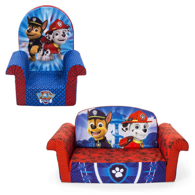 Marshmallow Furniture Comfy Foam Toddler Couch & Chair Package 2, Paw Patrol