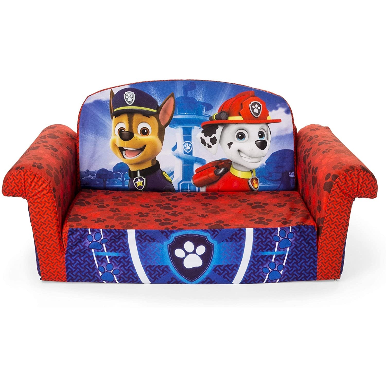 Marshmallow Furniture Comfy Foam Toddler Couch & Chair Package 1, Paw Patrol