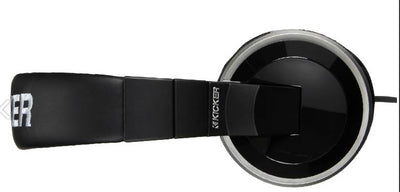 Kicker HP402MB Over Ear Stereo Headphones In-Line Mic Controls Black + Earbuds
