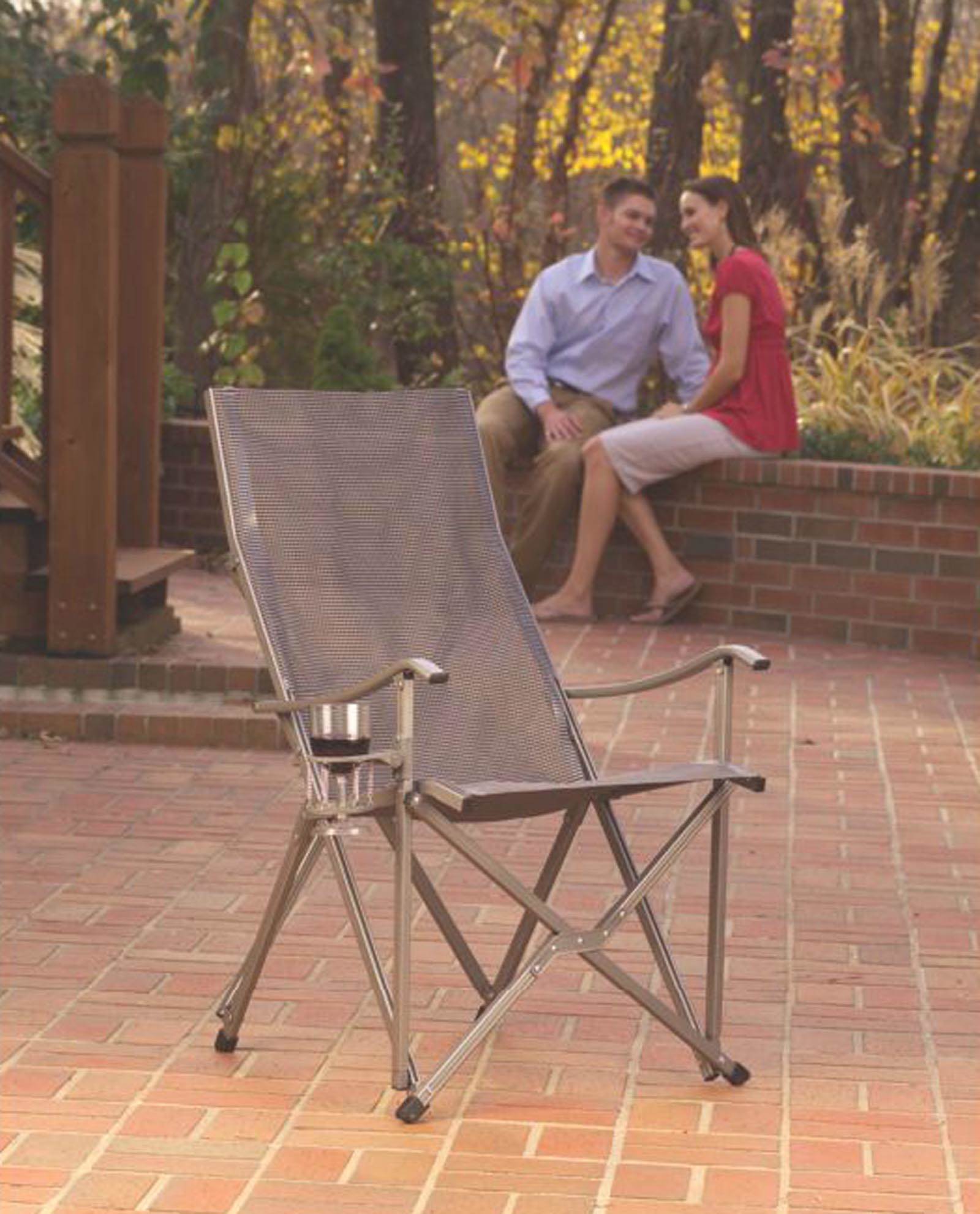 Coleman Ergonomic Outdoor Sling Camping Aluminum Folding Chair w/ Bag (Open Box)