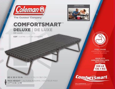 COLEMAN ComfortSmart Steel Frame Deluxe Camping Folding Cot 30" x 80" (Open Box)