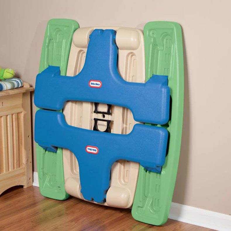Little Tikes Easy Store Picnic Table with Umbrella Green/Blue 629952M (Open Box)
