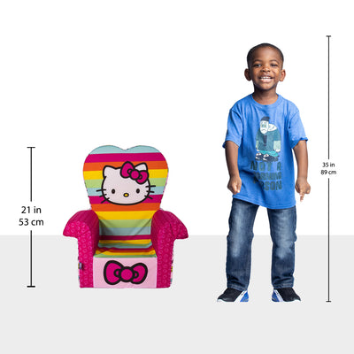 Marshmallow Furniture Foam Toddler Chair, Rainbow Hello Kitty (Open Box)