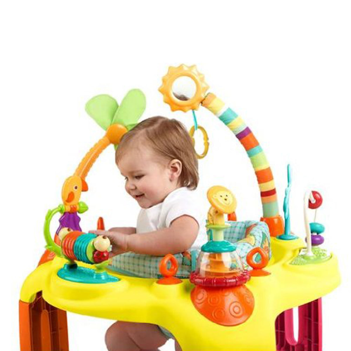 Bright Starts Springin Safari Bounce 12 Activity Baby Toy Center Bouncer Chair - VMInnovations