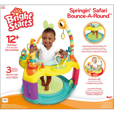 Bright Starts Springin Safari Bounce 12 Activity Baby Toy Center Bouncer Chair - VMInnovations