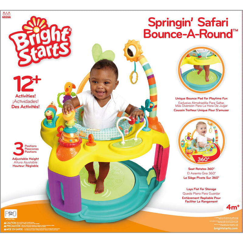 Bright Starts Safari Bounce 12 Activity Baby Toy Center Bouncer Chair (Open Box)