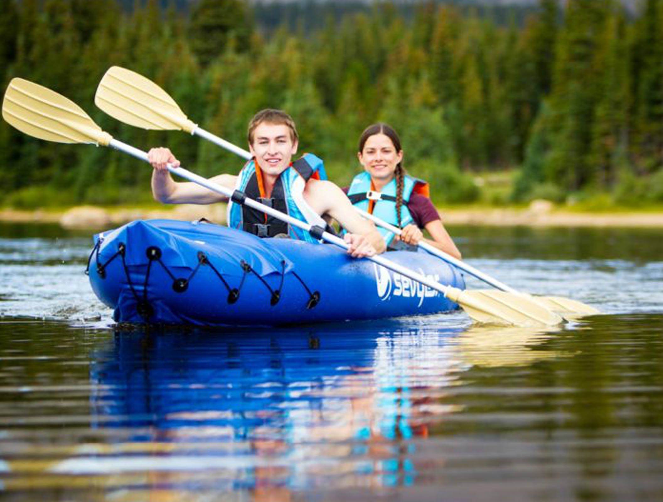 SEVYLOR Fiji 2-Person Inflatable 22 Gauge PVC Travel Pack Kayak (Used)