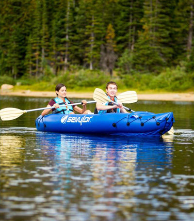 SEVYLOR Fiji 2-Person Inflatable 22 Gauge Canoe Boat Raft Kayak (Open Box)