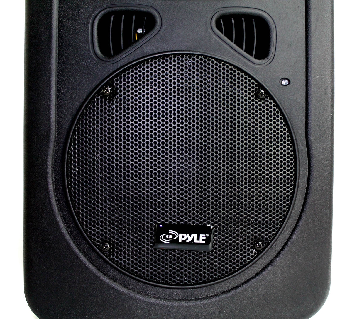 2) PYLE PPHP898A 400W 8'' Plastic Powered Amplified Speakers + Tripod Stands