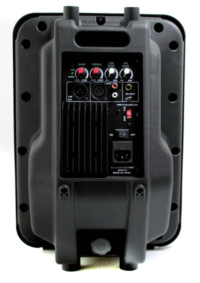 2) PYLE PPHP898A 400W 8'' Plastic Powered Amplified Speakers + Tripod Stands