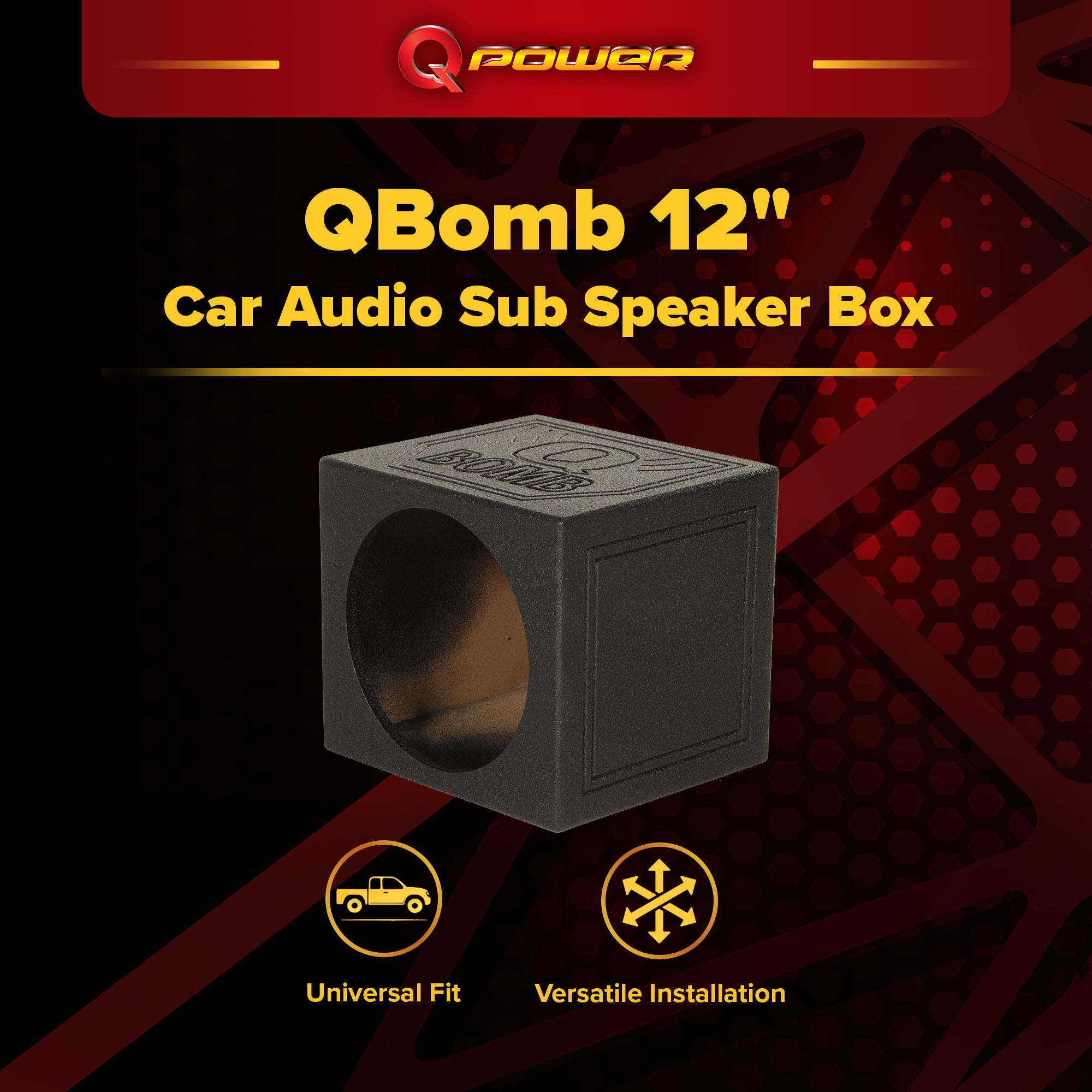 QPower QBomb 12" Sealed Car Subwoofer Sub Box Enclosure (Used)