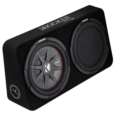 Kicker Dual 12" Slim Subwoofer Enclosure, Planet Audio 1500 Amp & QPOWER WireKit