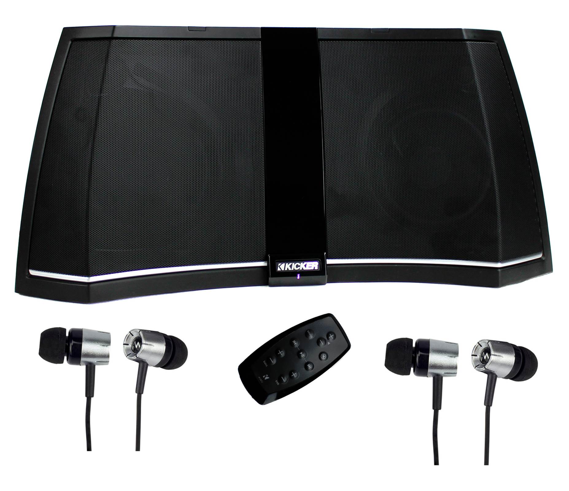 Kicker iK5BT2 Wireless Bluetooth Stereo Audio System 40IK5BT2 + 2 FREE Earbuds