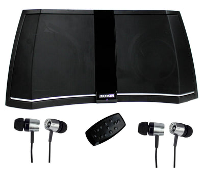 Kicker iK5BT2 Wireless Bluetooth Stereo Audio System 40IK5BT2 + 2 FREE Earbuds