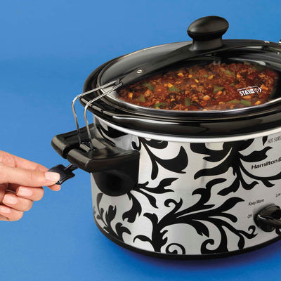 Hamilton Beach Designer Stay or Go Slow Cooker 4 Qt w/Clips & Latches (Open Box)