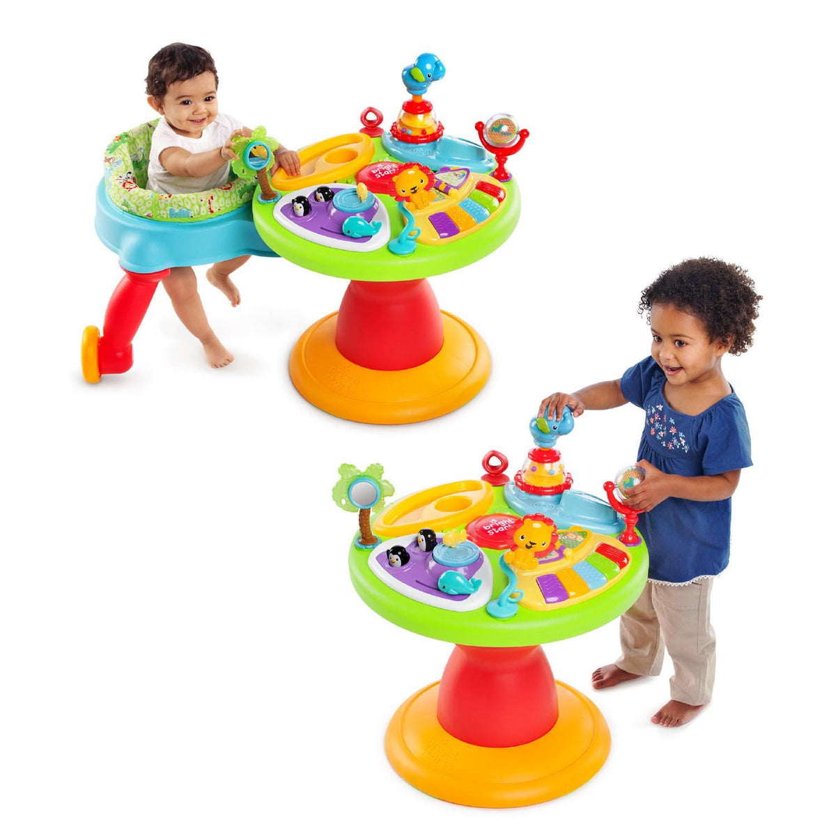 Bright Starts 3-in-1 Around We Go Activity Center Bounce Chair w/ Walker & Table - VMInnovations