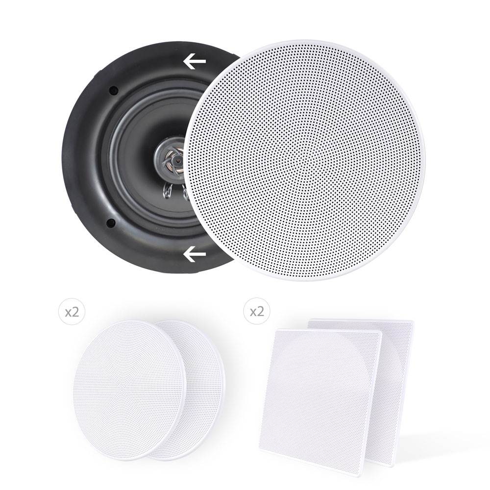 4) Pyle PDIC66 6.5" 200W 2 Way Dual In-Wall/Ceiling Home Audio Speakers Stereo