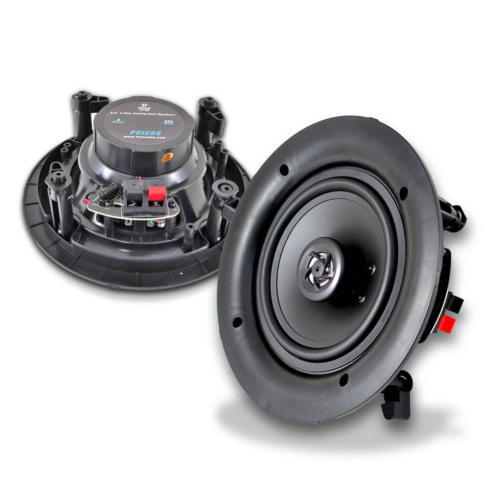 4) Pyle PDIC66 6.5" 200W 2 Way Dual In-Wall/Ceiling Home Audio Speakers Stereo